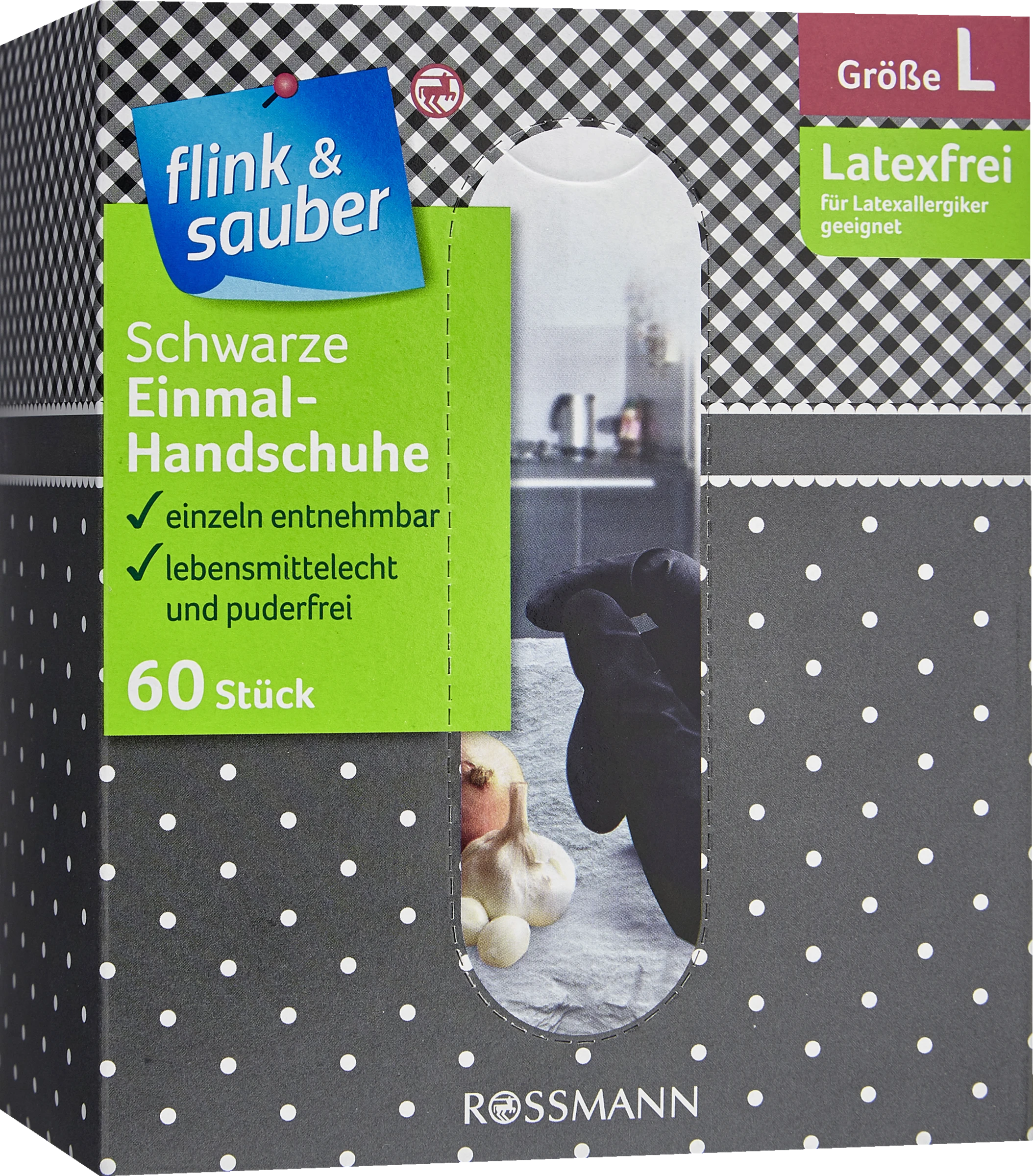 Schwarze Einmal-Handschuhe Gr. L 1 Schwarze Einmal-Handschuhe Gr. L