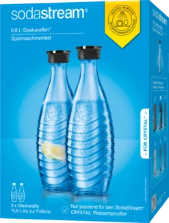SodaStream Spülmaschinenfeste Glaskaraffe Duopack