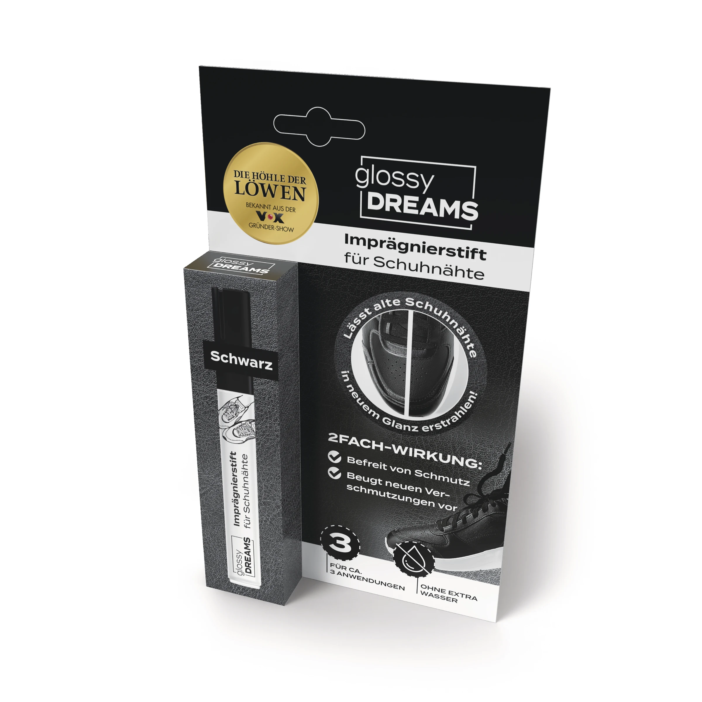Imprägnierstift Für Schuhnähte, Schwarz 1 Imprägnierstift Für Schuhnähte, Schwarz
