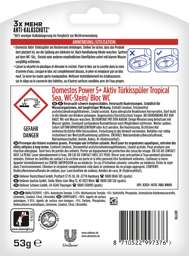 WC Stein Power5+ Aktiv Blauspüler Türkis 2 WC Stein Power5+ Aktiv Blauspüler Türkis – Bild 2