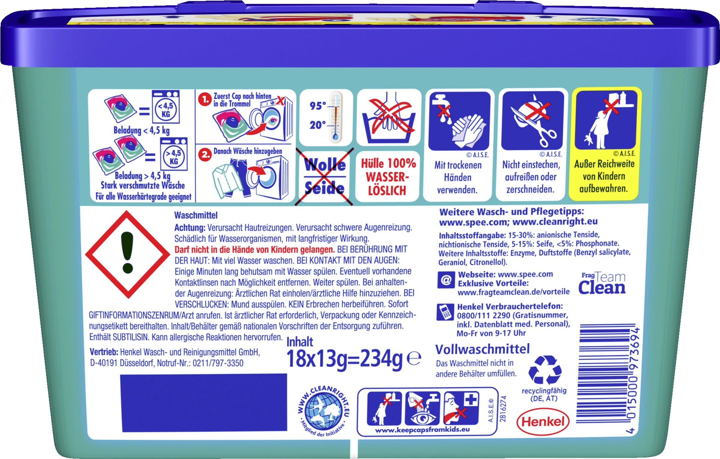 Frische-Kick Vollwaschmittel Power CAPS 18 WL 2 Frische-Kick Vollwaschmittel Power CAPS 18 WL – Bild 2