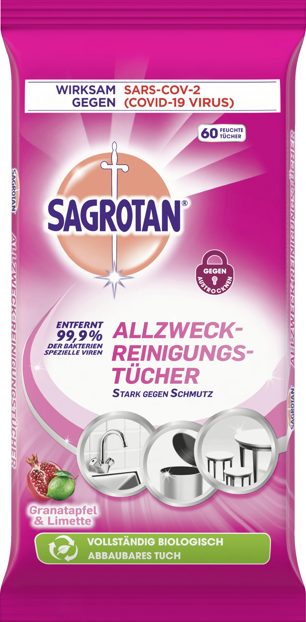 Allzweck-Reinigungstücher Granatapfel & Limette 1 Allzweck-Reinigungstücher Granatapfel & Limette