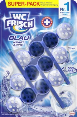 WC Reiniger Blau Kraft-Aktiv Duftspüler Chlor, Super-Pack