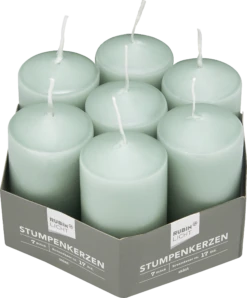 7er Set Stumpenkerzen Mint