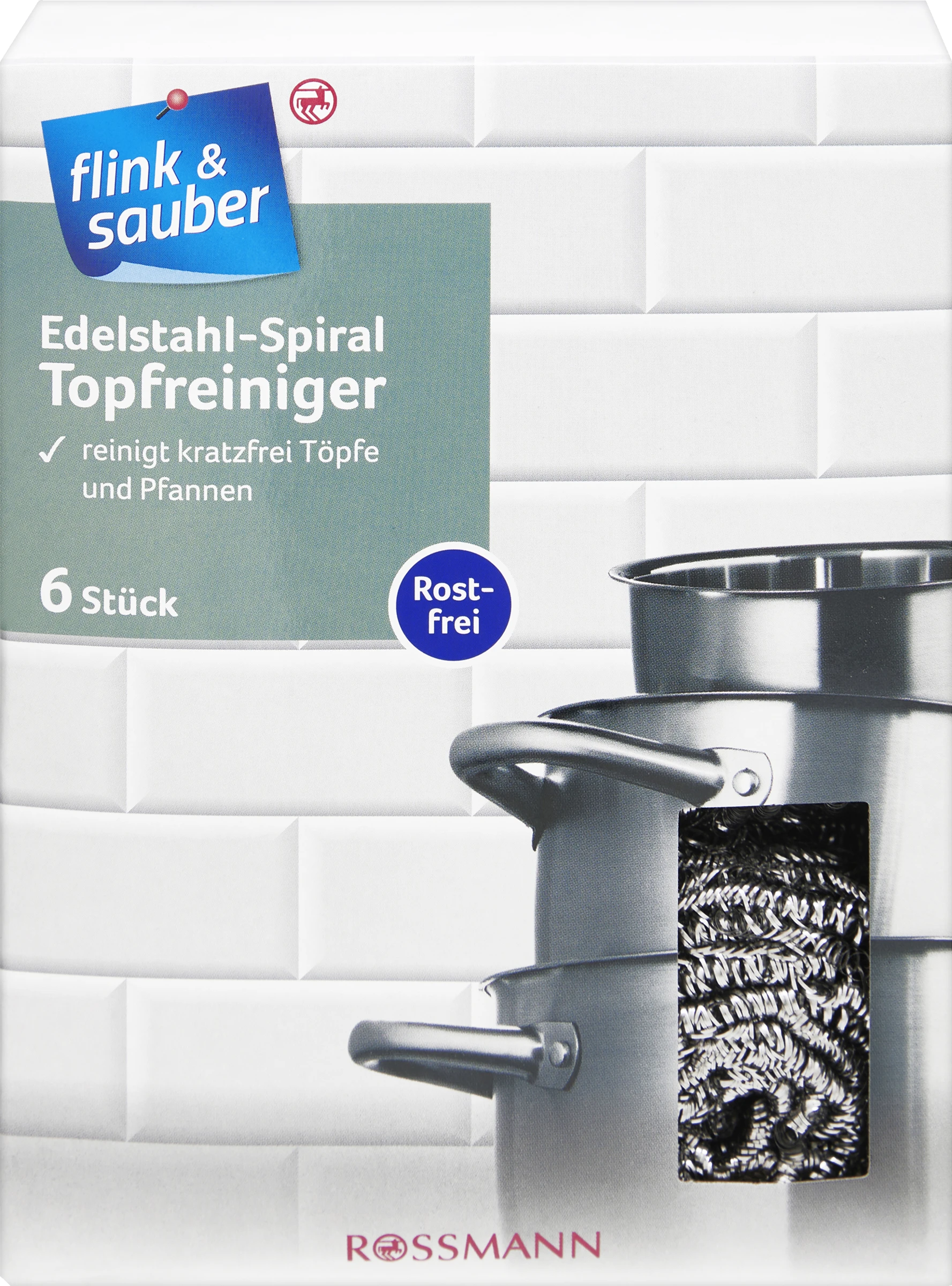 Edelstahl-Spiral Topfreiniger 1 Edelstahl-Spiral Topfreiniger