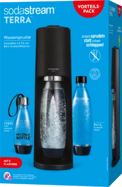 SodaStream Terra Wassersprudler Vorteilspack Schwarz