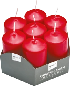 Stumpenkerze Rot