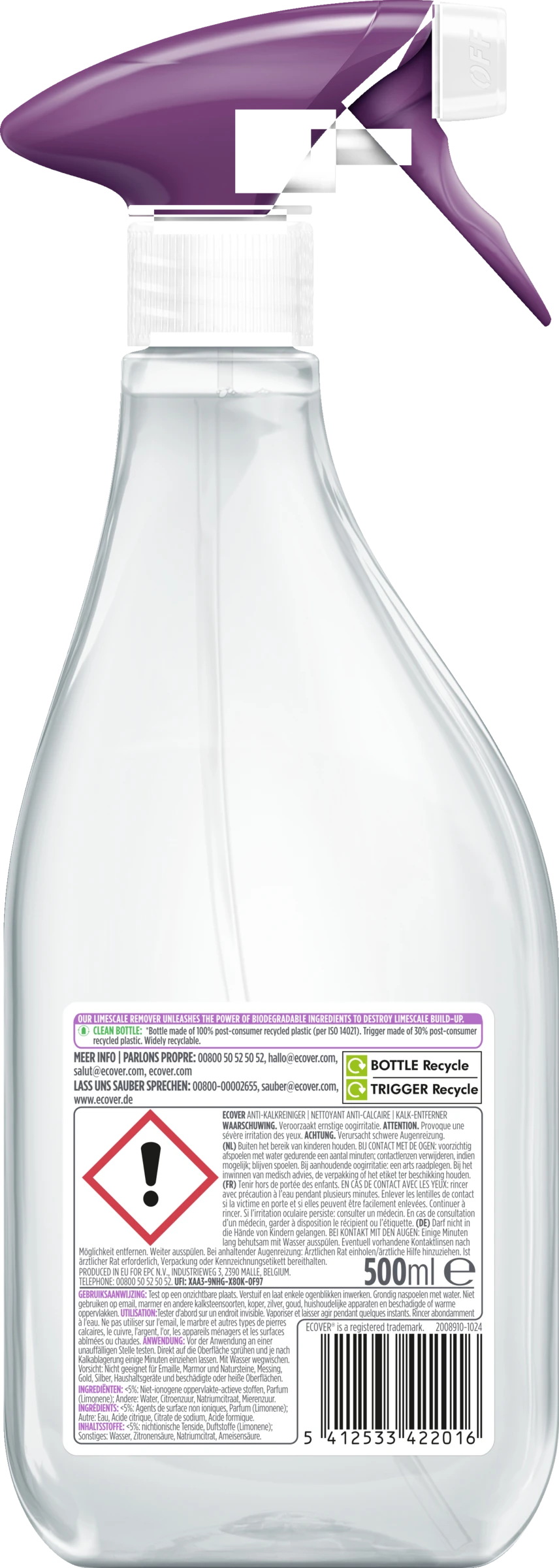 Ecover Kalk-Entferner Berries & Basil 2 Ecover Kalk-Entferner Berries & Basil – Bild 2